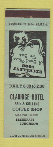 Matchbook Cover - Claridge Hotel Miami FL
