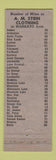 Matchbook Cover - Botany 500 Men's Clothes AM Stein Mankato MN WEAR