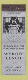 Matchbook Cover - Wykoff Lunch South Bend IN
