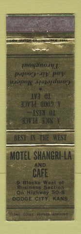 Matchbook Cover - Motel Shangri LA Cafe Dodge City KS