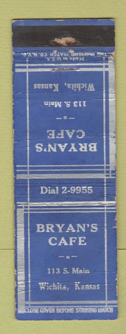 Matchbook Cover - Bryan's Cafe Wichita KS WORN