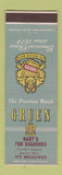 Matchbook Cover - Gruen Watches Hart's Jewelry Lorain OH