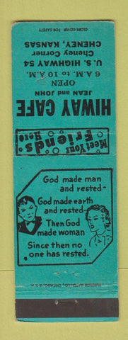 Matchbook Cover - Hiway Cafe Cheney KS