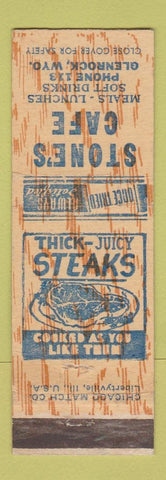Matchbook Cover - Stone's Cafe Glenrock WY