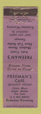 Matchbook Cover - Freeman's Cafe Evanston WY WORN