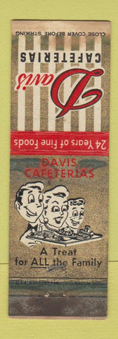 Matchbook Cover - Davis Cafeterias Miami FL Atlanta WORN