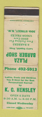 Matchbook Cover - KC Hensley Plaza Barber Shop WORN