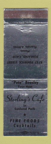 Matchbook Cover - Sherling's Cafe Sunland CA WEAR
