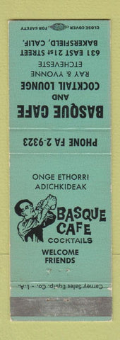 Matchbook Cover - Basque Cafe Bakersfield CA WEAR