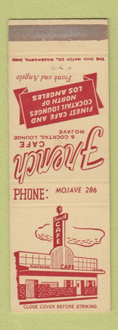 Matchbook Cover - French Cave Mojave CA