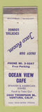 Matchbook Cover - Ocean View Cafe Taco Room Ventura CA WEAR
