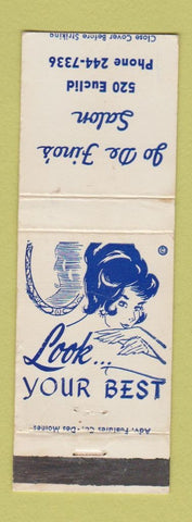 Matchbook Cover - Jo De Fino's Salon  girlie WEAR