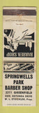Matchbook Cover - Springwells Barber Shop WORN