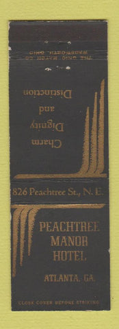 Matchbook Cover - Peachtree Manor Hotel Atlanta GA