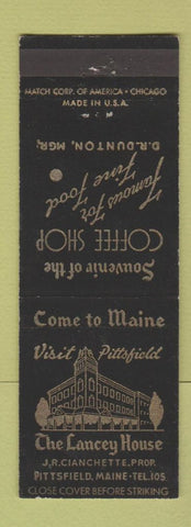 Matchbook Cover - Lancey House Pittsfield ME low phone #