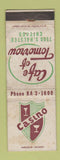 Matchbook Cover - Cafe of Tomorrow Chicago IL Casino WORN