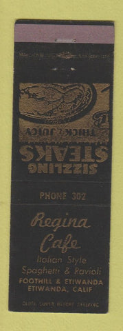 Matchbook Cover - Regina Cafe Etiwanda CA low phone # Italian
