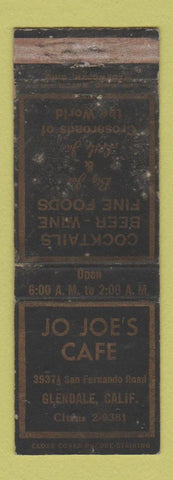 Matchbook Cover - Jo Joe's Cafe Glendale CA WORN