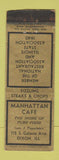 Matchbook Cover - Manhattan Cafe Dixon IL WORN