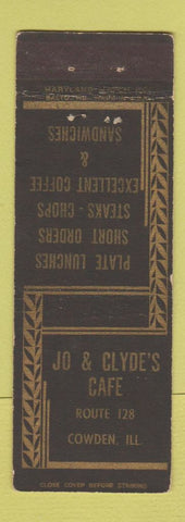 Matchbook Cover - Jo & Clyde's Cafe Cowden IL