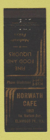 Matchbook Cover - Horwath Cafe Elmwood Park IL