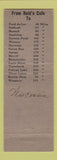 Matchbook Cover - Held's Cafe Menomonee Falls WI low phone # WEAR