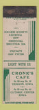 Matchbook Cover - Cronk's Cafe Guthrie Center IA WORN Denison