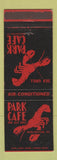 Matchbook Cover - Park Cafe and Sea Grill Burlington VT #2 BLACK WEAR