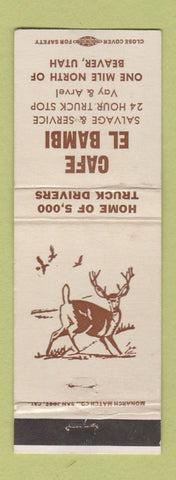 Matchbook Cover - Cafe El Bambi Beaver UT deer WEAR