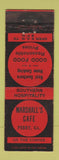 Matchbook Cover - Marshall's Cafe Perry GA WEAR