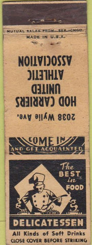 Matchbook Cover - Hold Carriers Athletic Assoc deli Chicago? IL WORN