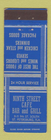 Matchbook Cover - Ninth Street Cafe Bar and Grill St Petersburg FL
