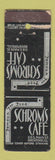 Matchbook Cover - Schrom's Cafe Rockford IL WORN