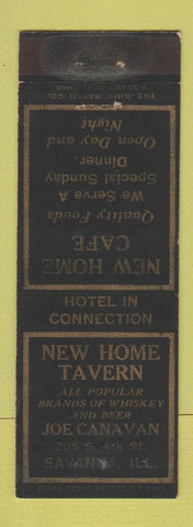 Matchbook Cover - New Home Tavern Cafe Savanna IL WEAR