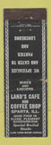 Matchbook Cover - Land's Cafe Coffee Shop Sparta IL WEAR