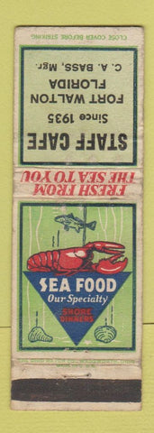 Matchbook Cover - Staff Cafe Fort Walton FL WORN