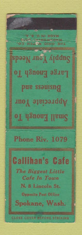 Matchbook Cover - Callihan's Cafe Spokane WA WEAR