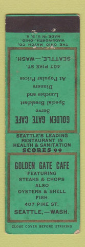 Matchbook Cover - Golden Gate Cafe Seattle WA WEAR