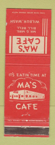 Matchbook Cover - Ma's Cafe Wilbur WA