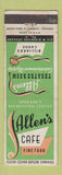 Matchbook Cover - Allen's Cafe Spokane WA