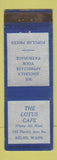 Matchbook Cover - The Lotus Cafe Kelso WA