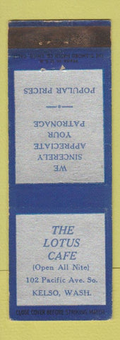 Matchbook Cover - The Lotus Cafe Kelso WA