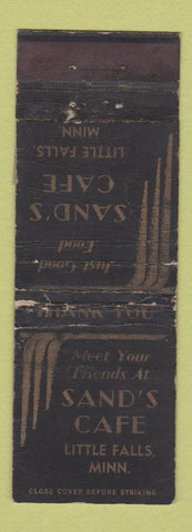 Matchbook Cover - Sand's Cafe Little Falls MN WORN