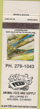 Matchbook Cover - Animal Feed Supply Golden CO Brown Bigelow