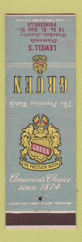 Matchbook Cover - Gruen Watches Lewell's Jewelry Painesville OH