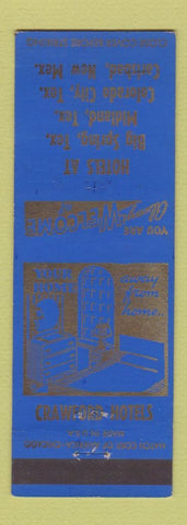 Matchbook Cover Crawford Hotels Big Spring Midland Colorado City TX Carlsbad NM