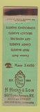 Matchbook Cover - H Hicks & Son New York City Baskets Gifts WORN