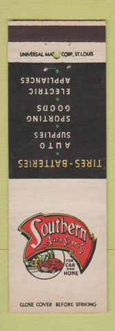 Matchbook Cover - Southern Auto Stores Parts