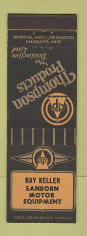 Matchbook Cover - Thompson Auto Parts Ray Keller Sanborn Motor Equipment