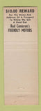 Matchbook Cover - Bud Cameron's Used Cars Kokomo IN